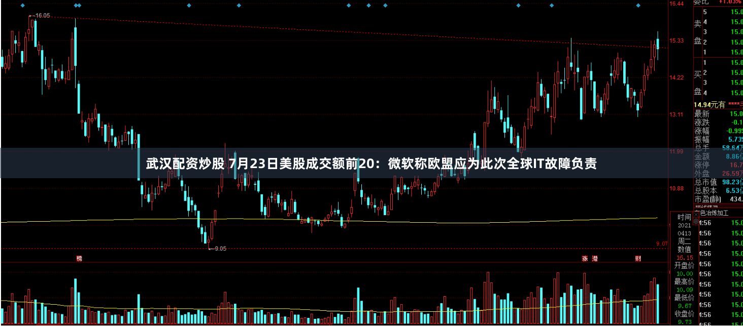 武汉配资炒股 7月23日美股成交额前20：微软称欧盟应为此次全球IT故障负责
